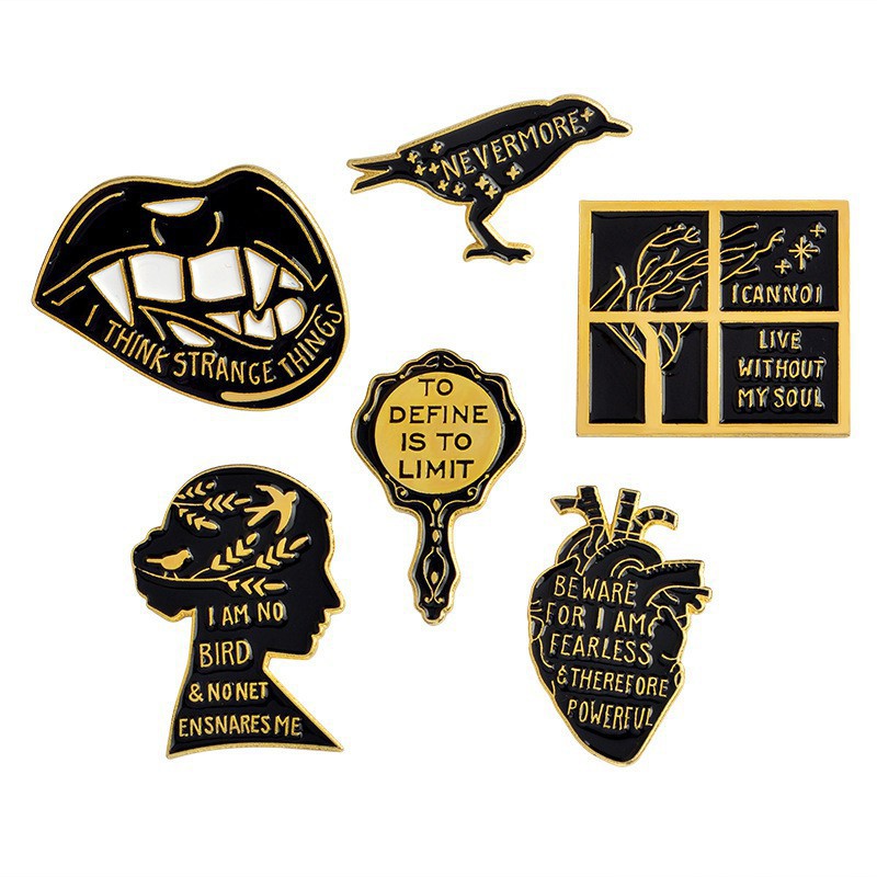 Trâm cài hình đôi môi bằng hợp kim tráng men