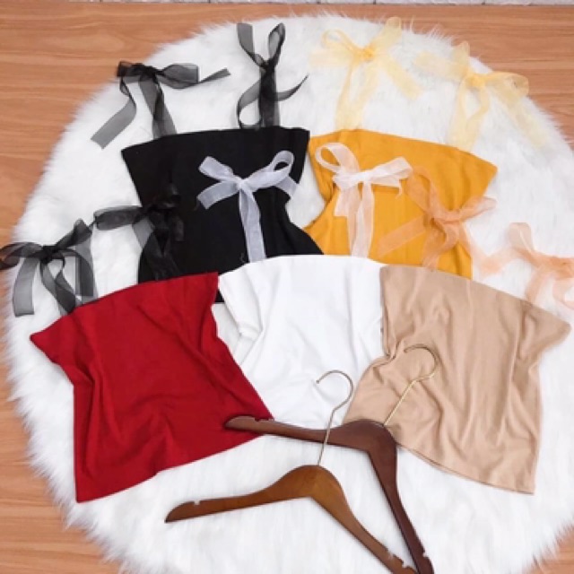 Áo croptop 2s nơ lụa