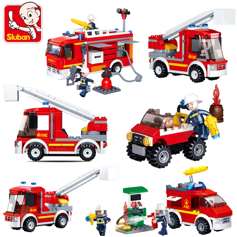 Bộ lắp ráp kiểu Lego mô hình xe cứu hỏa thành phố