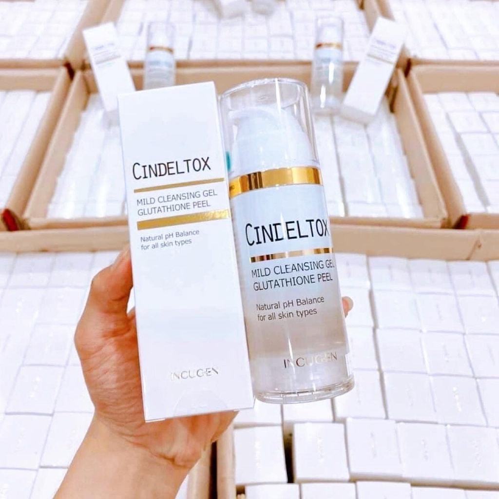 Sữa rửa mặt cindel tox, thải độc 4in1 Cindeltox Mild Cleansing Gel Gluthatione Peel - Út store