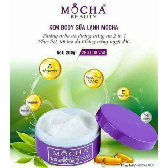 Kem dưỡng trắng toàn thân Body sữa lạnh Mocha