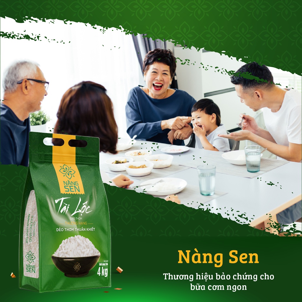 Gạo thơm thượng hạng Nàng Sen Tài Lộc 4kg