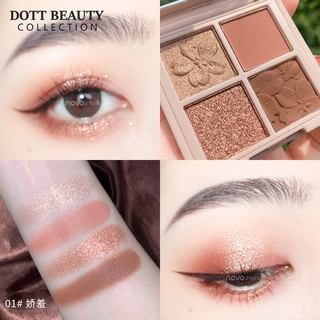 (Hàng Mới Về) Bảng Phấn Mắt Novo 4 Màu Ánh Ngọc Trai Tông Đất