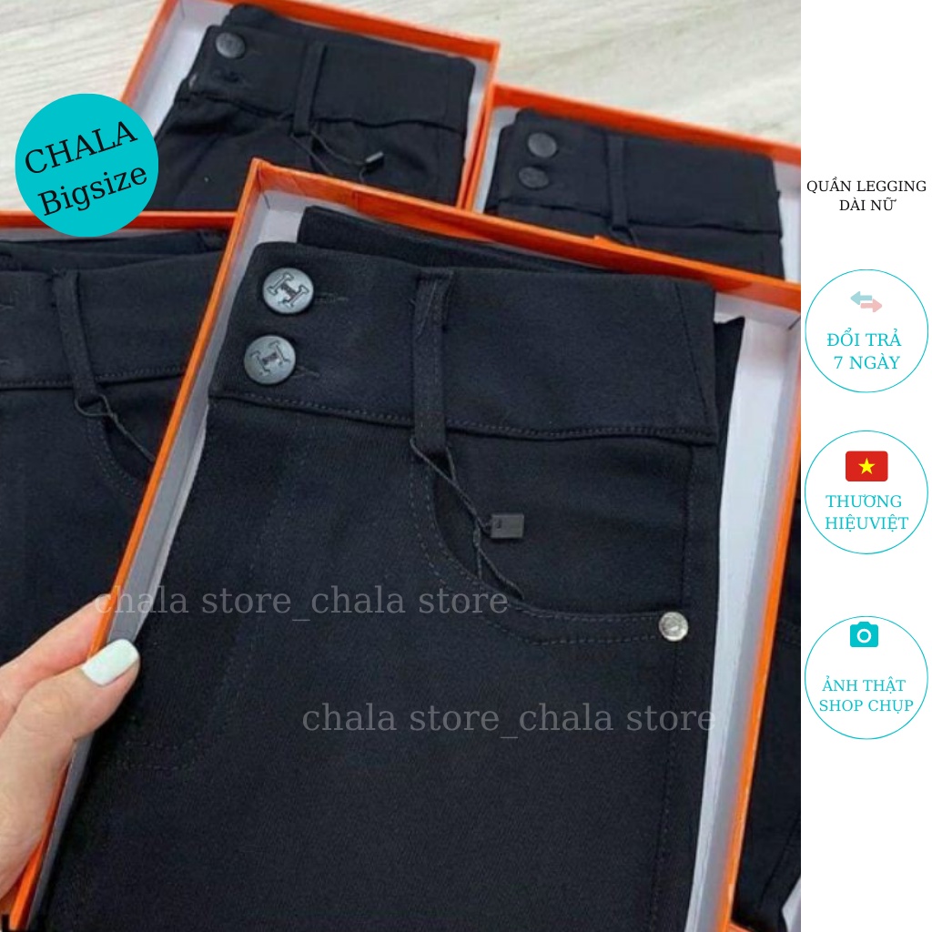 Quần Legging Dài Nữ Lưng Cao Chala, Quần Vải Nữ Khóa Trước Hai Cúc Đi Làm Đi Học