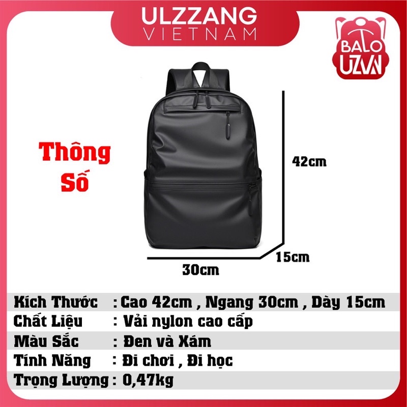 Balo đi học nam nữ Ulzzang basic chống nước, cặp sách laptop phong cách Unisex Hàn Quốc dành cho học sinh, sinh viên.