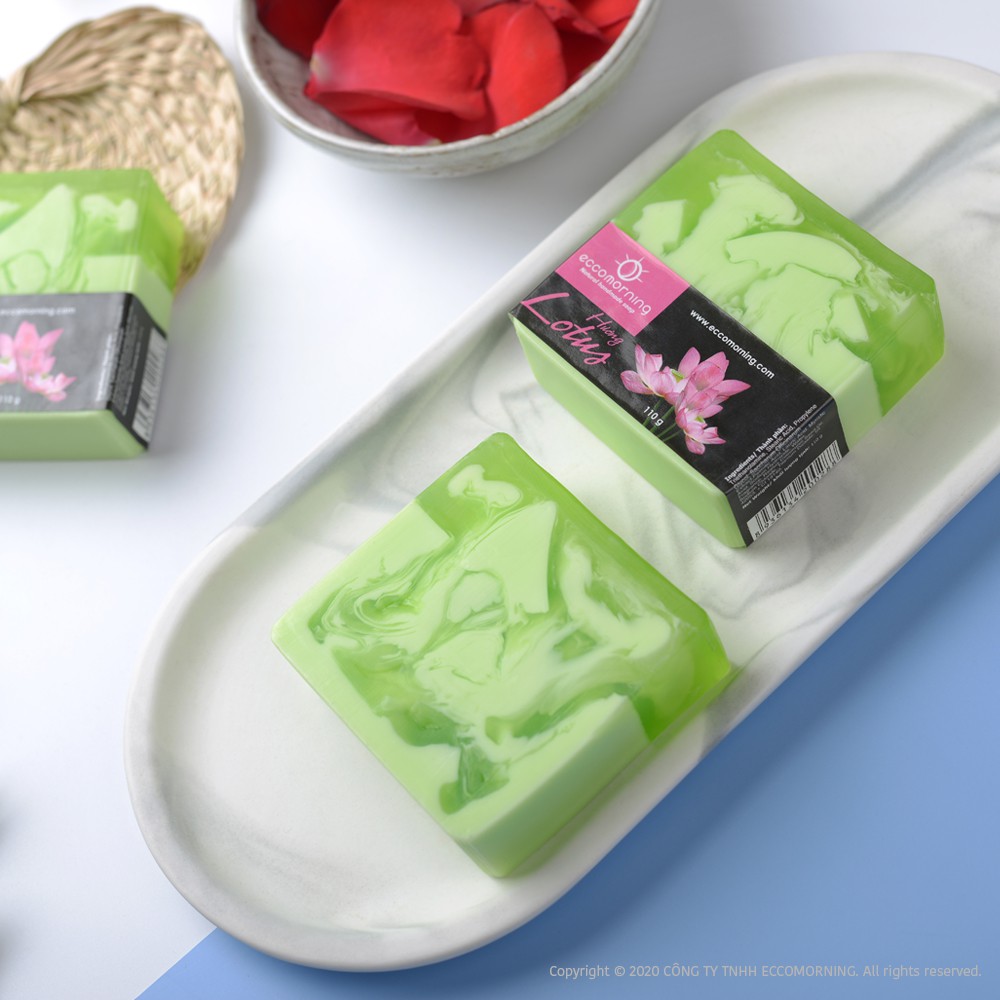 Xà Bông Thiên Nhiên Handmade eccomorning Hình Vuông Hương Hoa Sen - Lotus Soap | BigBuy360 - bigbuy360.vn