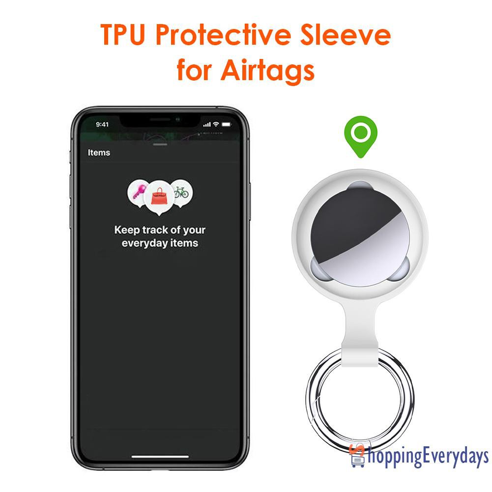 【sv】 Protective Case Cover Keychain Tracker Protective Sleeve for Apple Airtags