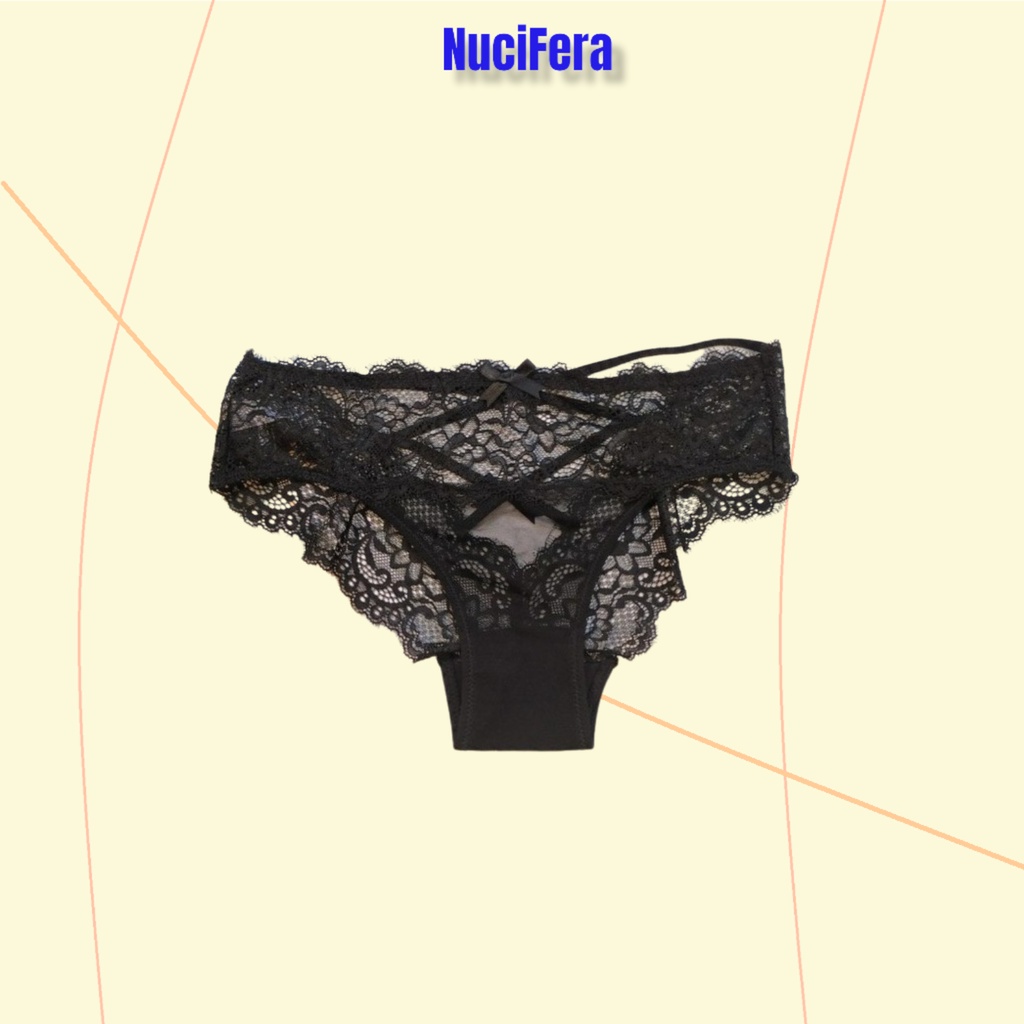 Quần lót ren nữ Pink Play phối dây nơ sexy_NuciFera
