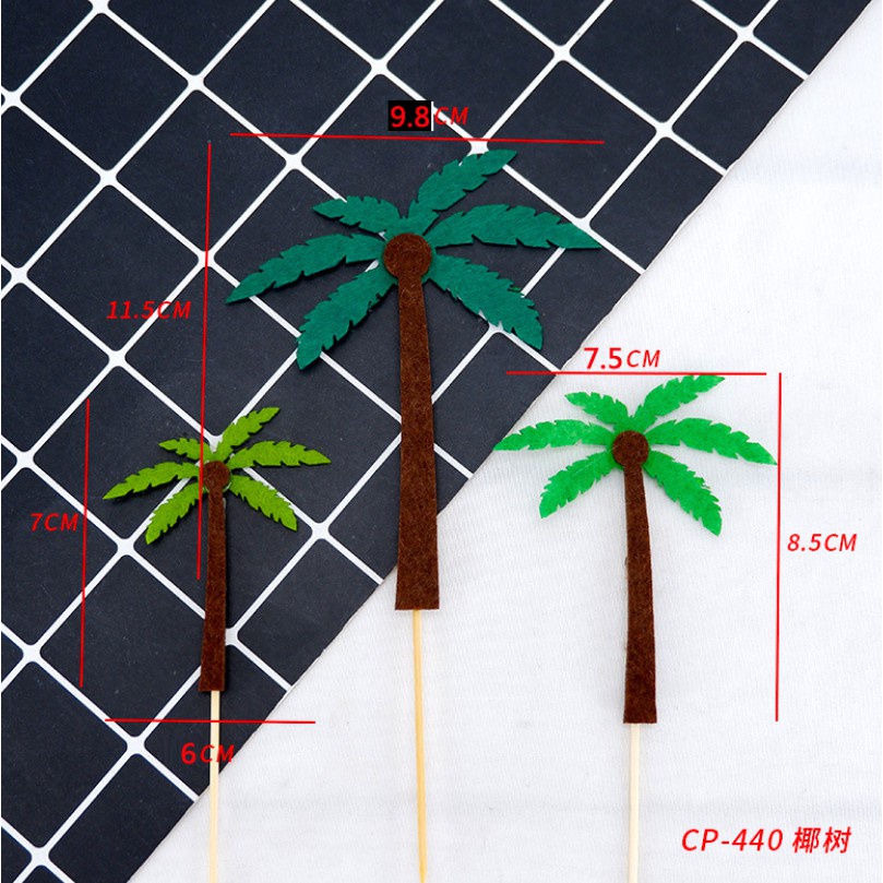 Cây Dừa Cắm Thẻ Trang Trí Bánh Kem Sinh Động