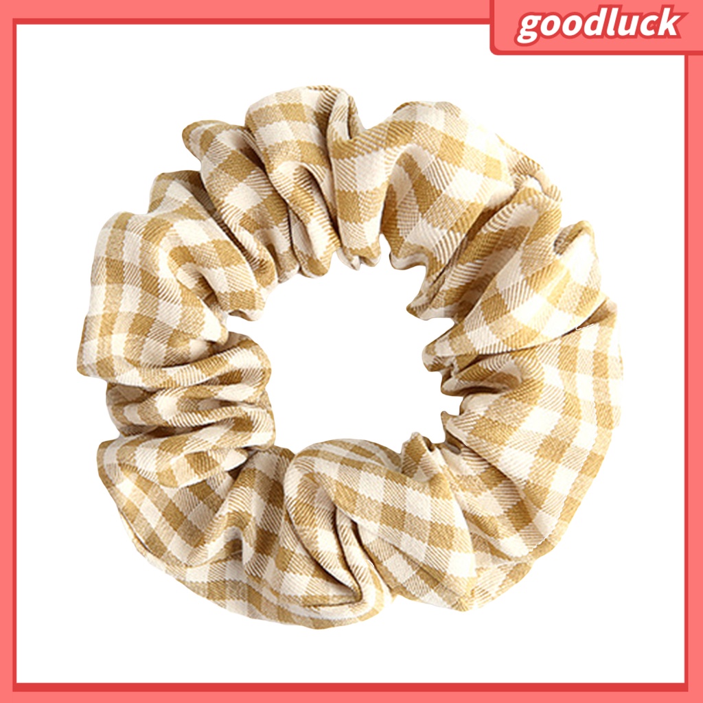 Dây buộc tóc co giãn họa tiết sọc caro phong cách Hàn Quốc xinh xắn cho nữ
