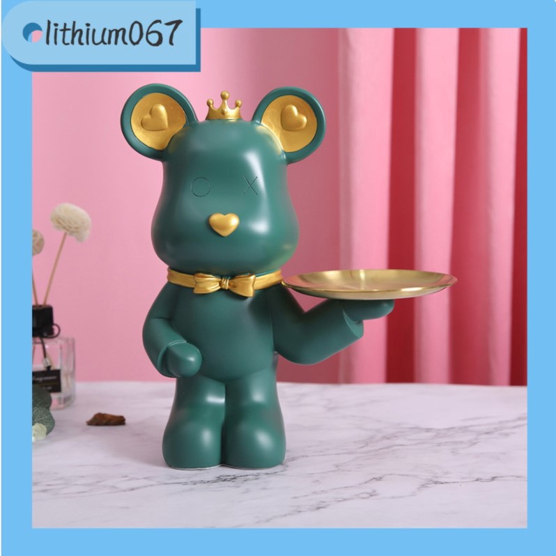 Lithium067 Tượng Gấu bê khay đựng mỹ phẩm trái cây trang trí nhà cửa quà tặng sinh nhật khai trương nhiều màu Tượng gấu Dòng chảy nhựa cao cấp Màu sắc tươi sáng tự nhiên Tranh vẽ tay Tinh tế hung bạo cho văn phòng tại nhà