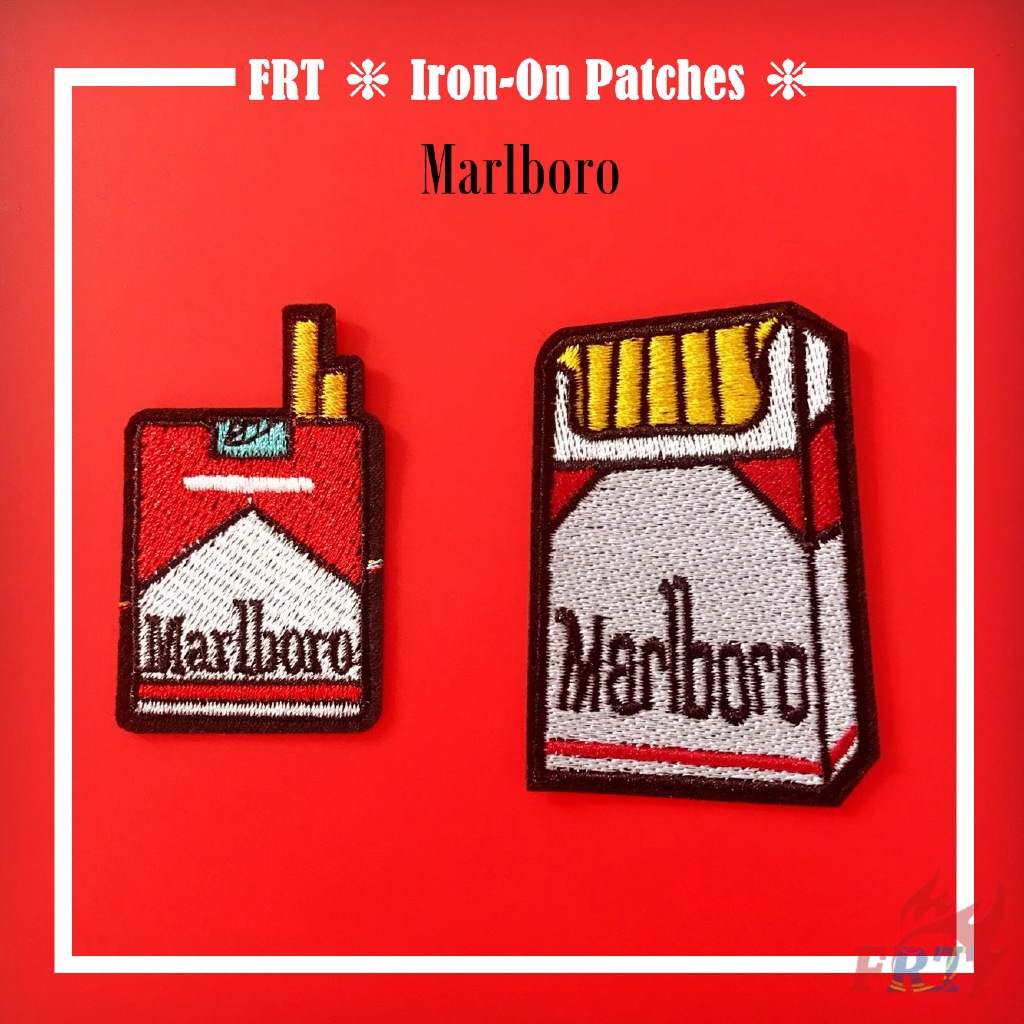 Miếng vải vá trang trí quần áo hình gói thuốc lá Marlboro độc đáo