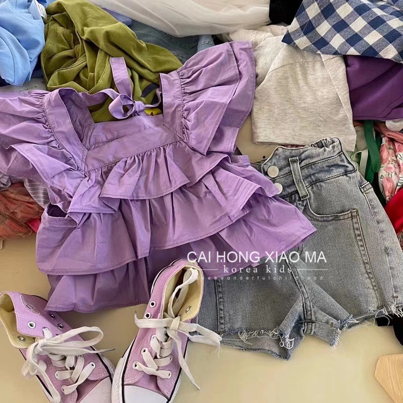 Bộ Đồ Hai Mảnh Thời Trang Hàn Quốc Mùa Hè 48 Giờ Cho Bé Gái