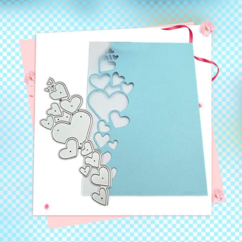 Tấm khuôn cắt giấy dập nổi trang trí DIY thép carbon tạo hình trái tim tình yêu handmade dành cho thiệp sổ lưu niệm