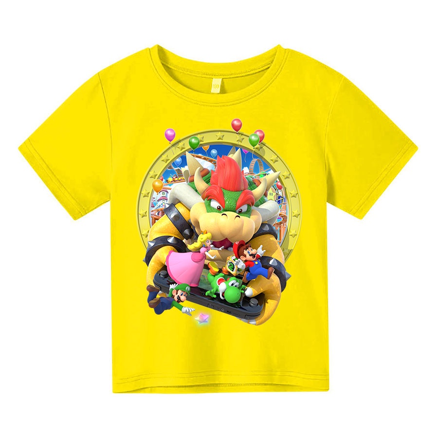 Áo thun cho bé super mario cute , 4 màu, có size người lớn, Anam Store