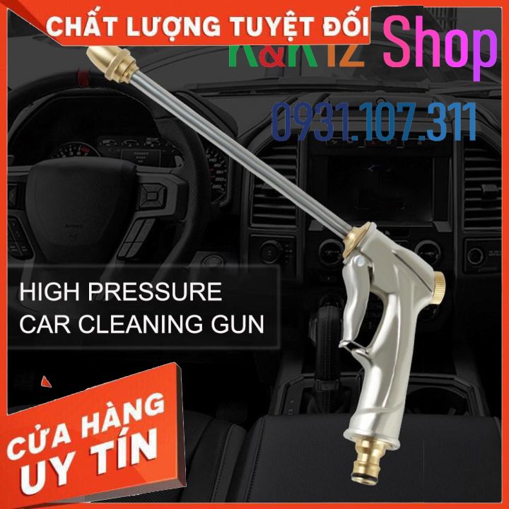 Vòi rửa xe K02, súng xịt rửa nước áp lực cao, thao tác đơn giản, dễ dàng vệ sinh xe máy và nhà cửa.