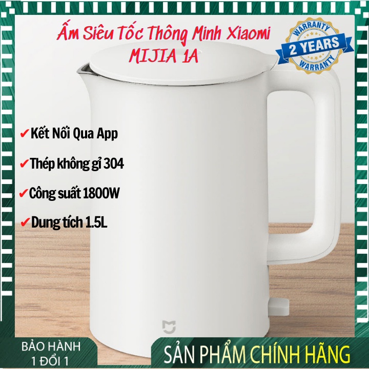 Ấm Nước Siêu Tốc Xiaomi MIJIA 1A - Kết Nối Đồng Bộ Với Điện Thoại - An Toàn Mọi Gia Đình [Bảo Hành 2 Năm ]