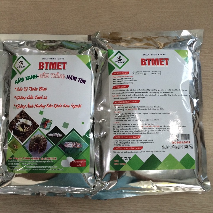 BTMET-NẤM 3 MÀU: Vi Nấm Kí Sinh Diệt Trừ Sâu Rầy, Côn Trùng Hại Cây Trồng