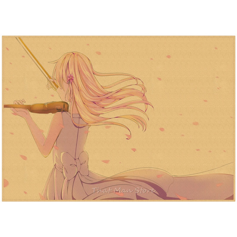 Poster dán tường in hình phim Your Lie in April 42*30CM | BigBuy360 - bigbuy360.vn