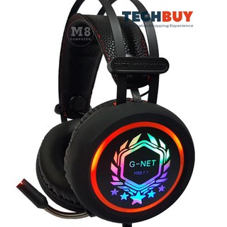 Tai nghe gaming g-net h99 7.1 led rgb, kết nối usb i head phone gnet h99 7.1 rgb led