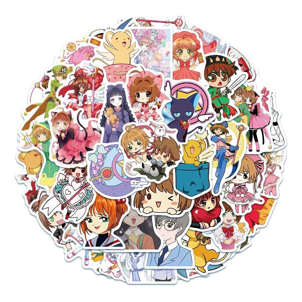 Nhãn Dán Trang Trí Hành Lý / Ván Trượt / Thẻ Bài Họa Tiết Hoạt Hình Sakura DIY