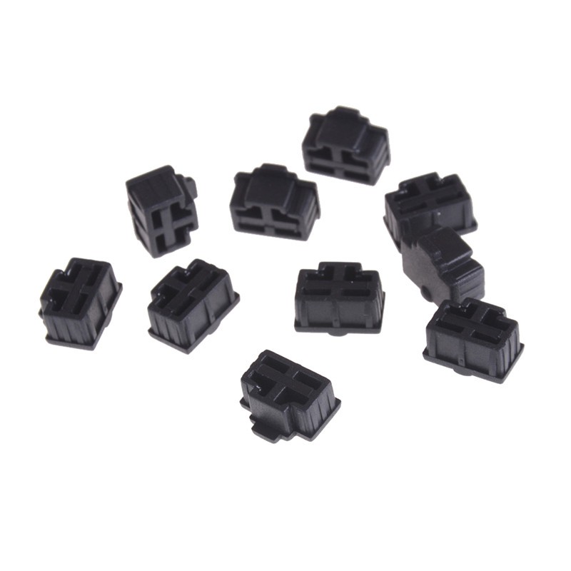 Set 10 Nắp Đậy Cổng Mạng Ethernet RJ45 Chống Bụi Màu Đen