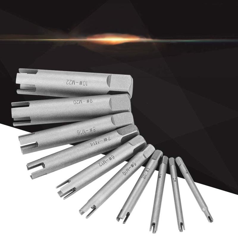 Set 10 Dụng Cụ Tháo Gỡ Ốc Vít Bị Hỏng 3 / 4Flute Bền Và Chắc