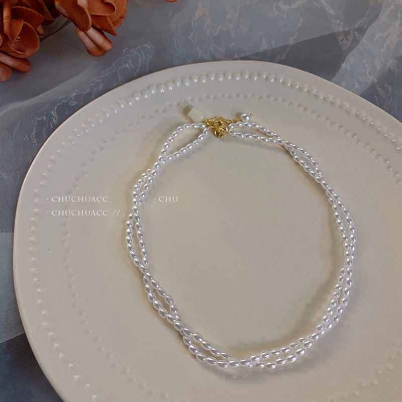 Vòng cổ Hai Lớp Phối Ngọc Trai Phong Cách Cổ Điển Sang Trọng 2022