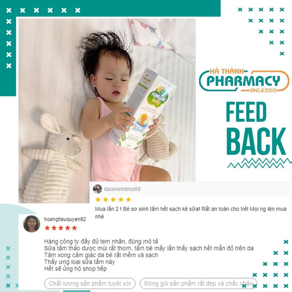 Sữa tắm thảo dược cho bé Fons Care Baby tắm gội cho trẻ sơ sinh sạch hết rôm sảy mẩn ngứa hăm tã Chai 300ml LAFON ST 01