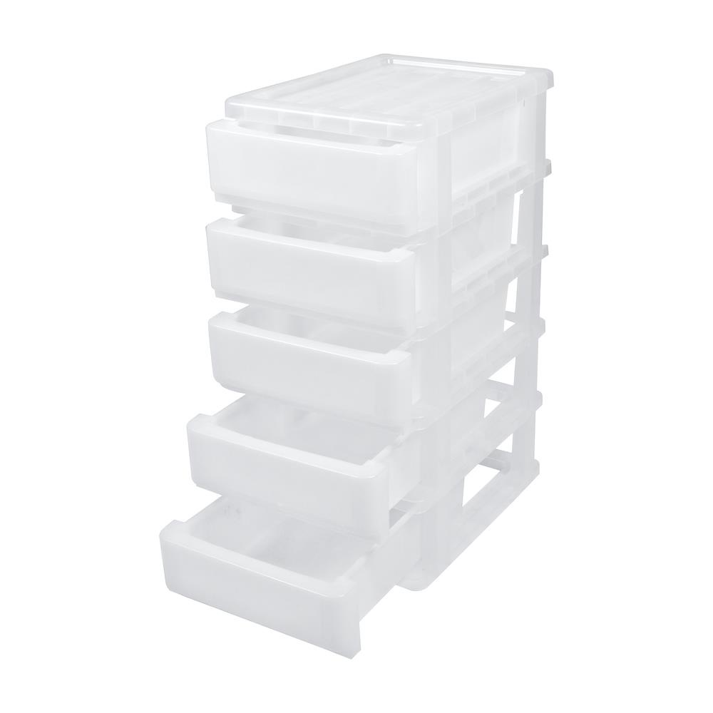 HomeBase SN Tủ nhựa 5 ngăn kéo KNOWLEDGE5 Thái Lan W28xH61.5xD37cm màu trắng