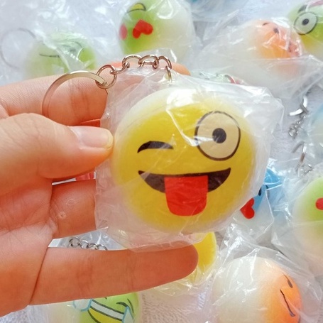 Đồ Chơi Squishy Mini Kèm Móc Khóa Hình Bánh Bao Icon Mặt Cười Cute Dễ Thương #squishy