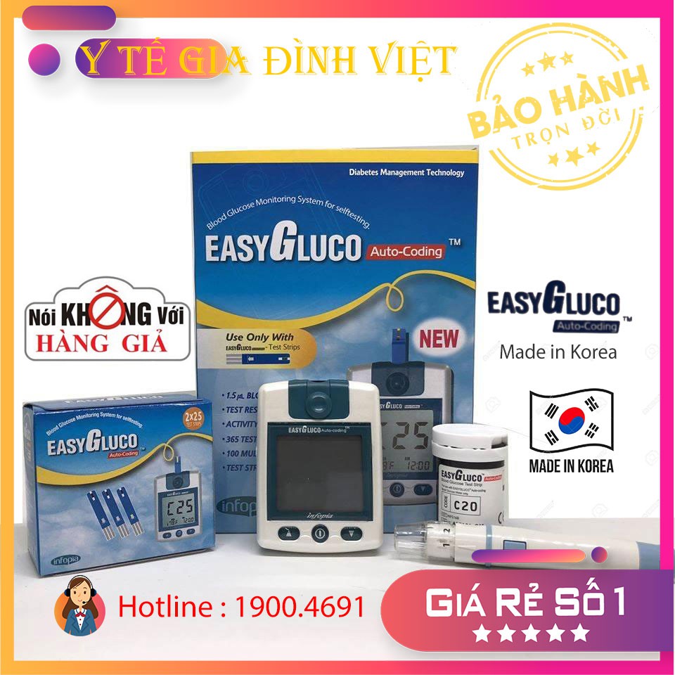 Máy tiểu đường số 1 Hàn Quốc - Easy Gluco
