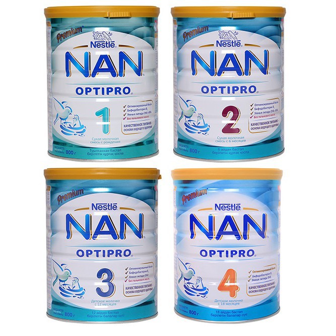 Sữa Nan Nga số 1/số 2/số 3/số 4 hộp 800G (date mới 2021) mẫu mới