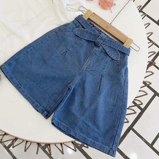 Quần jeans Nơ ống Rộng Bé Gái Quần Váy Cho Bé Gái Chất Jean Mềm mát