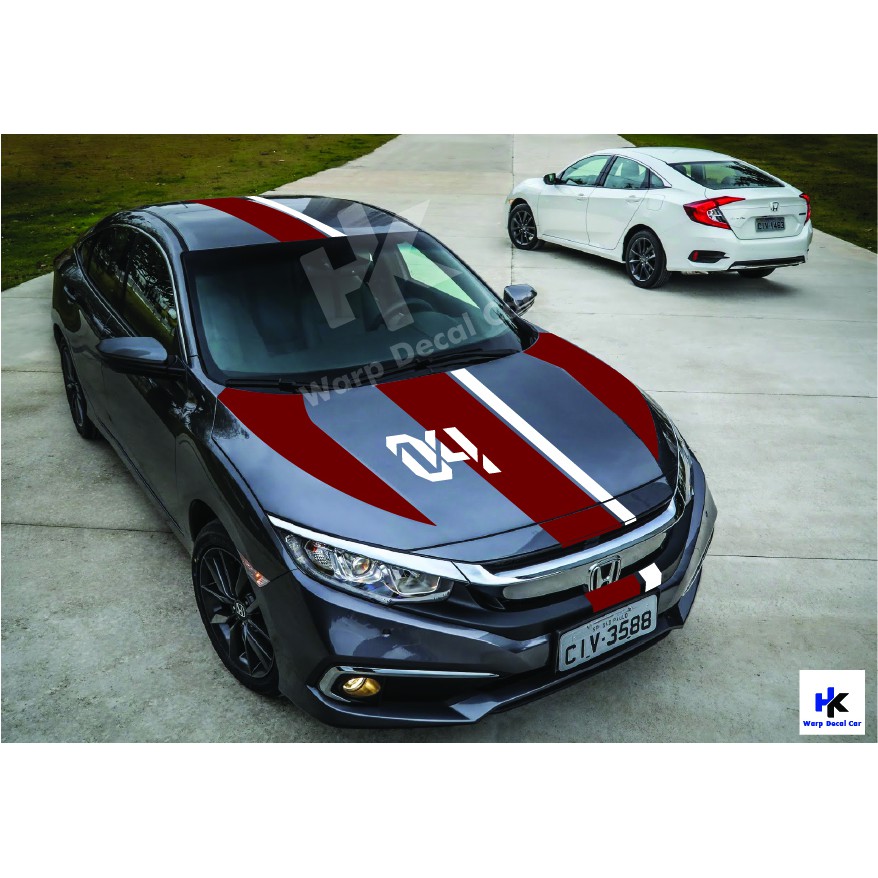 Tem xe civic dán 2 bên sườn - tem xe ô tô giá rẻ hà nội