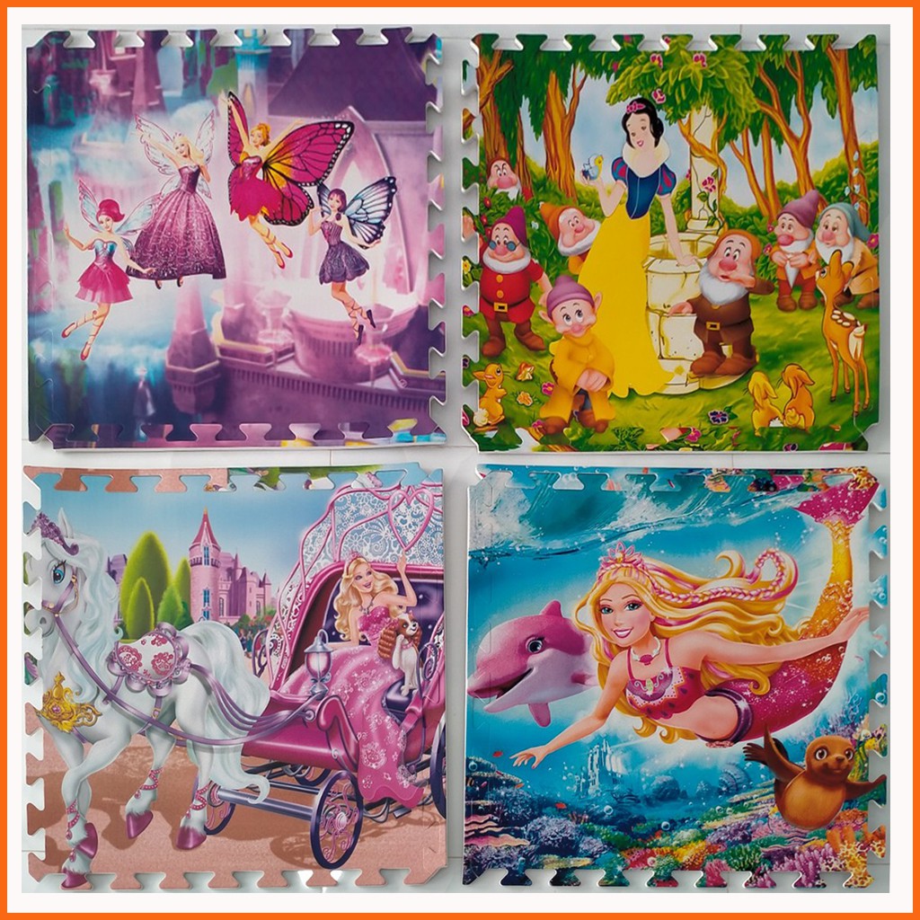 Thảm chơi cho bé hình Công chúa Disney (bộ 4 tấm)- Kích thước mỗi tấm 60x60x1cm- Hàng Việt Nam- Mẹ Tròn Store