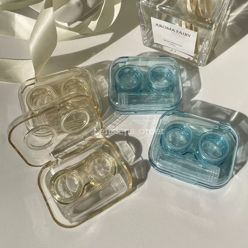 Khay Lens Trong Suốt Nhiều Màu Đơn Giản Nắp Cao Su Không Cần Xoáy