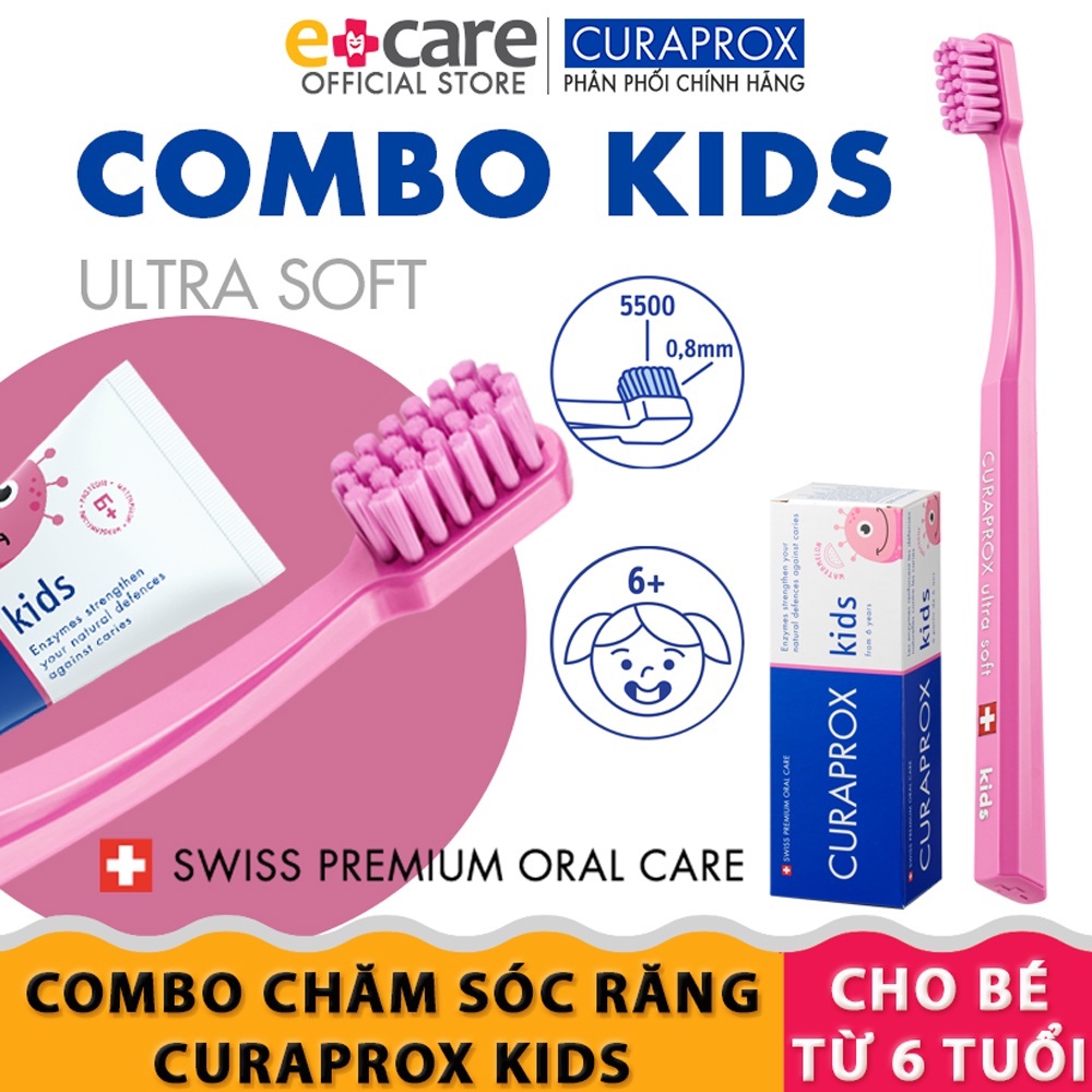 Combo chăm sóc răng trẻ em Curaprox CS Kids