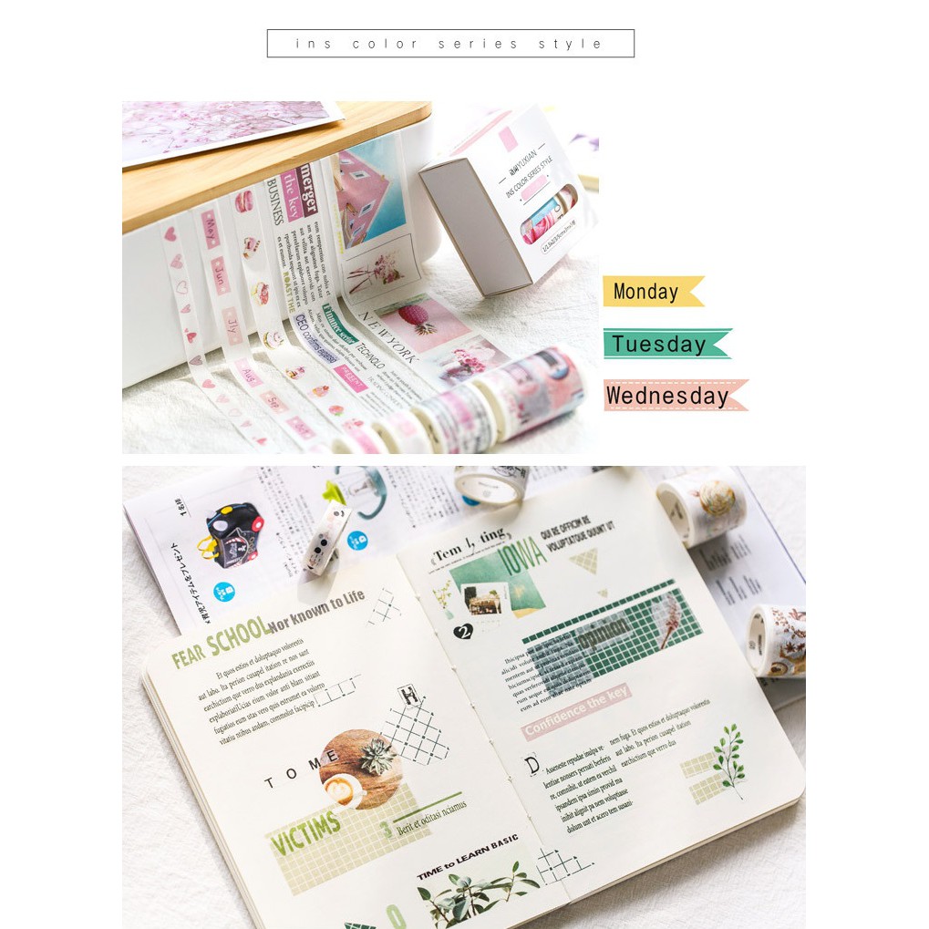 Set băng dính washi tape photography WST223