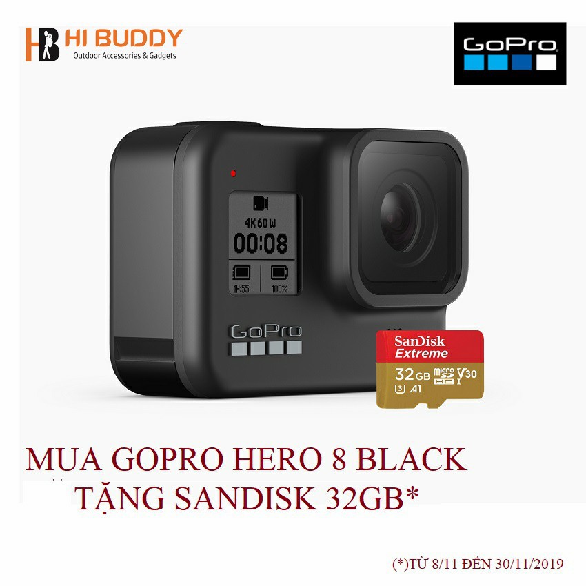 Máy quay Gopro Hero 8 Black linh hoạt, chống rung hiệu quả CHDHX – 801 tặng thẻ nhớ 32GB | BigBuy360 - bigbuy360.vn