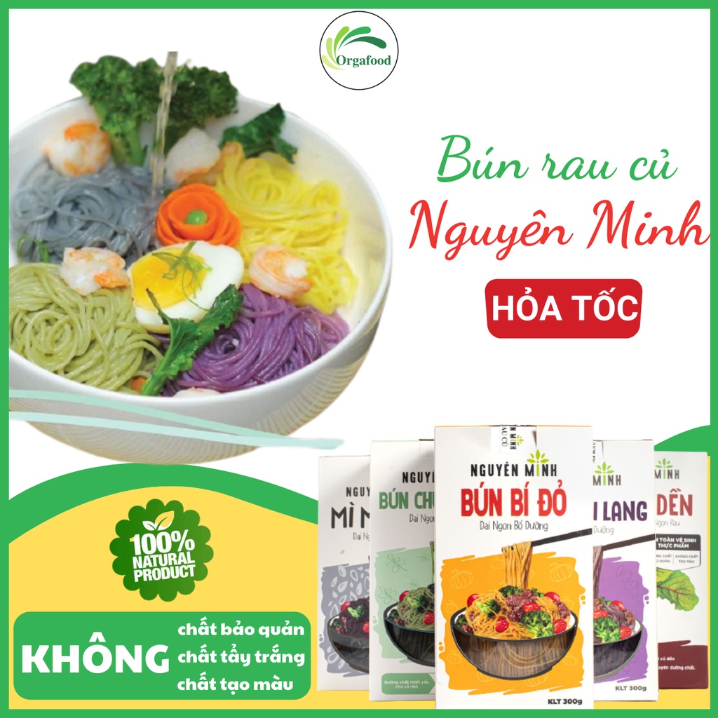 Bún rau củ giảm cân Nguyên Minh hộp 300g, bún rau củ cho bé ăn dặm, eatclean healthy cho người ăn kiêng