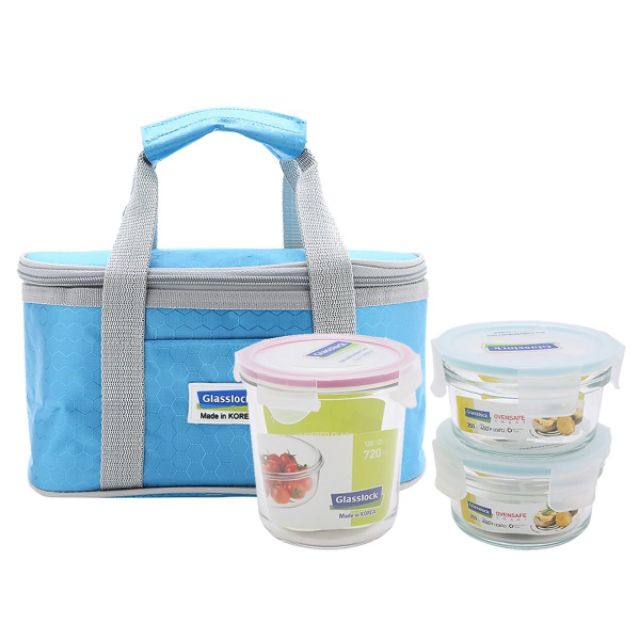 Bộ túi ăn trưa hình Oval GLASSLOCK