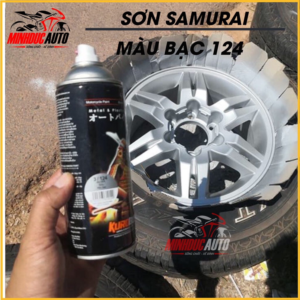 Sơn xịt Samurai 124 - chai sơn xịt cao cấp độ mịn cao dành cho sơn xe máy, ô tô