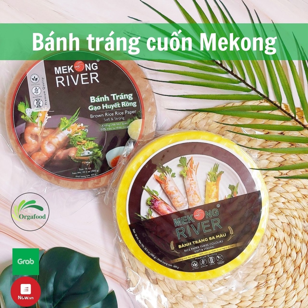 Bánh tráng gạo lứt Mekong River 300g, bánh tráng cuốn 3 màu (củ dền, gạo trắng, nghệ) ăn kiêng giảm cân eatclean