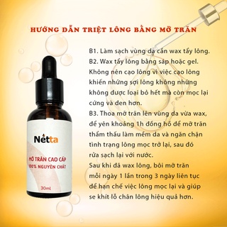Mỡ trăn nguyên chất chuyên dùng sau khi wax lông - làm dịu da, dưỡng ẩm làm mềm mại da, se khít lỗ chân lông