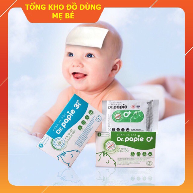 Khăn Lau Hạ Sốt Dr.Papie 5Pcs 0M+