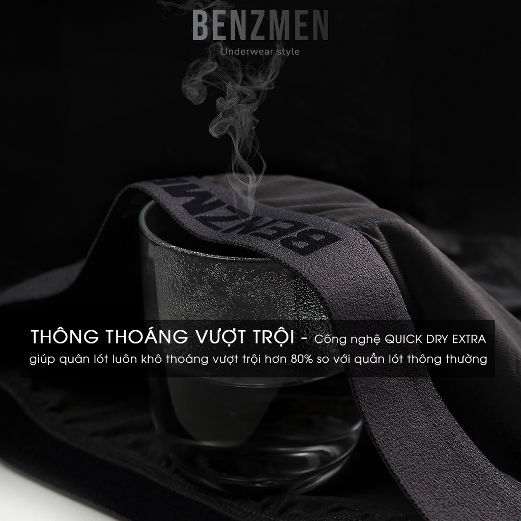 Quần sịp đùi nam Benzmen, quần lót nam kiểu Boxer thông hơi chất liệu polyamide mềm mại, thoáng khí - BX06