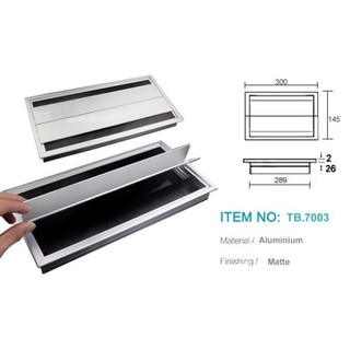 Hộp luồn dây bàn làm việc kép hình vuông hợp kim nhôm