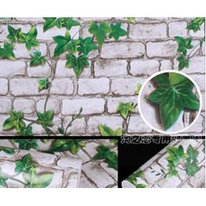Decal giấy dán tường đá dây leo xanh khổ rộng 45cm