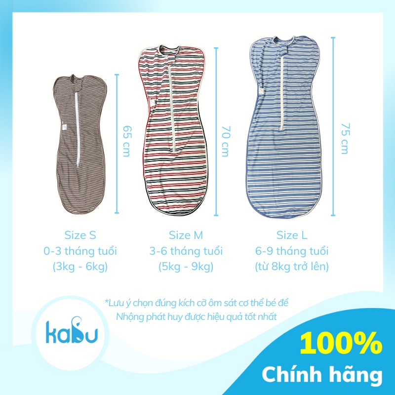 KABU - Nhộng Chũn Cocoon Mẫu Thu Đông Giúp Bé Ngủ Ngon Sâu Giấc, Không Giật Mình